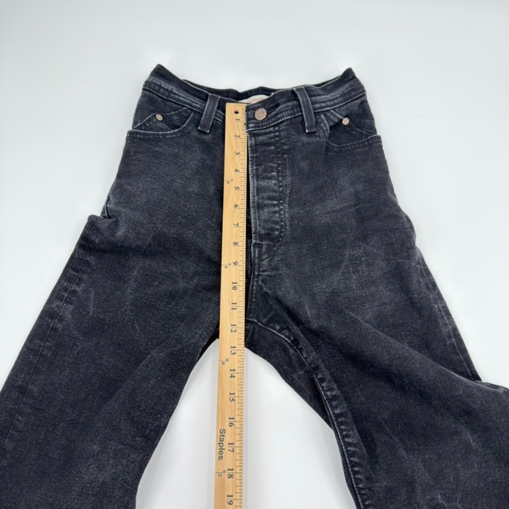 Levis Ribcage Straight Ankle Jeans Womens 26 Washed Black High Rise 001UW-0003 - Picture 9 of 14